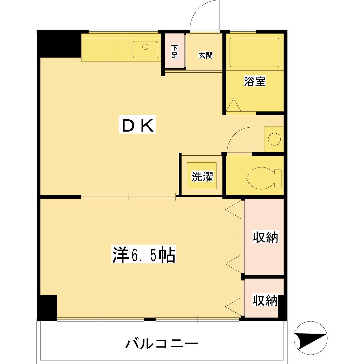 ミカハビタートC棟(1DK/3階)の間取り写真