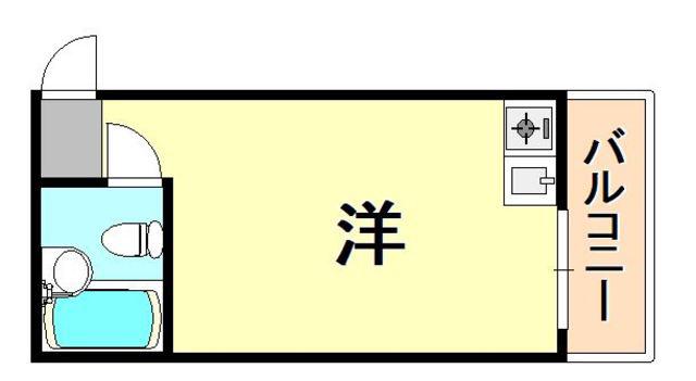 岡本ビラ(ワンルーム/2階)の間取り写真
