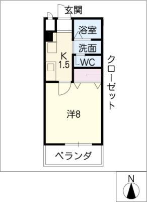 メゾンショワール(1K/2階)の間取り写真