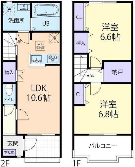 GRAN FORESTA B(2LDK/1階)の間取り写真