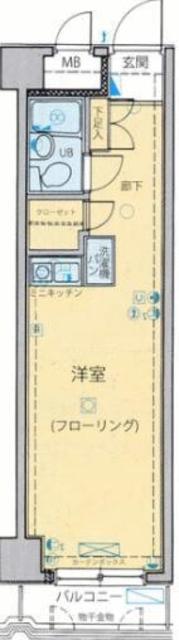 サンセール神楽坂(ワンルーム/2階)の間取り写真