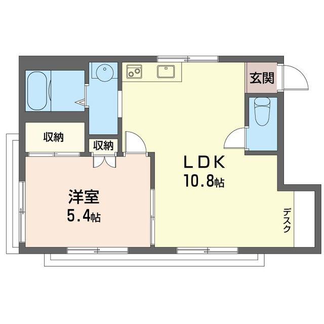 ビューバレー学園A(1LDK/2階)の間取り写真
