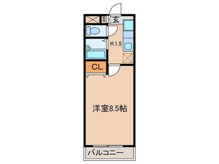 ハイライフ田幡(1K/5階)の間取り写真