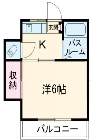 コーポあしたば(1K/1階)の間取り写真