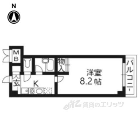ピュア24(1K/2階)の間取り写真