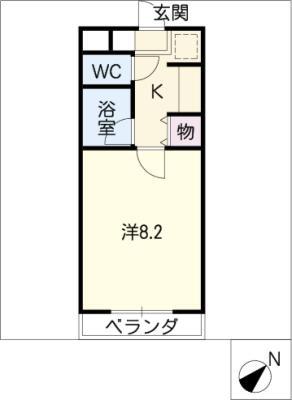 ファミールS(1K/3階)の間取り写真