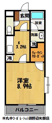 シャムロックⅡ(1K/1階)の間取り写真