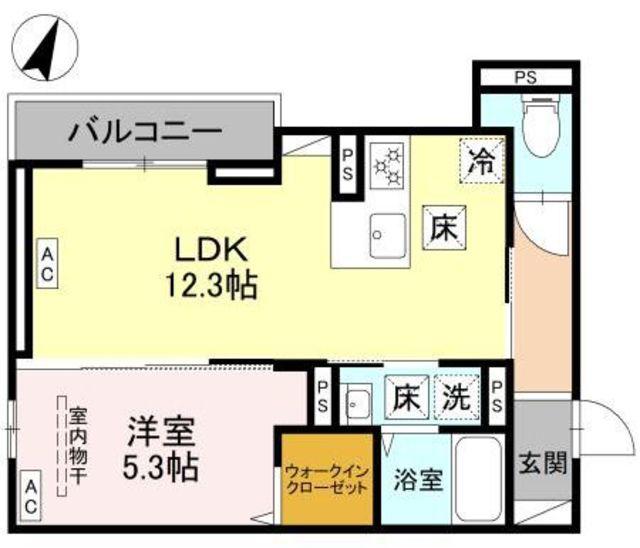 さいたま市緑区浦和美園PJ(1LDK/1階)の間取り写真