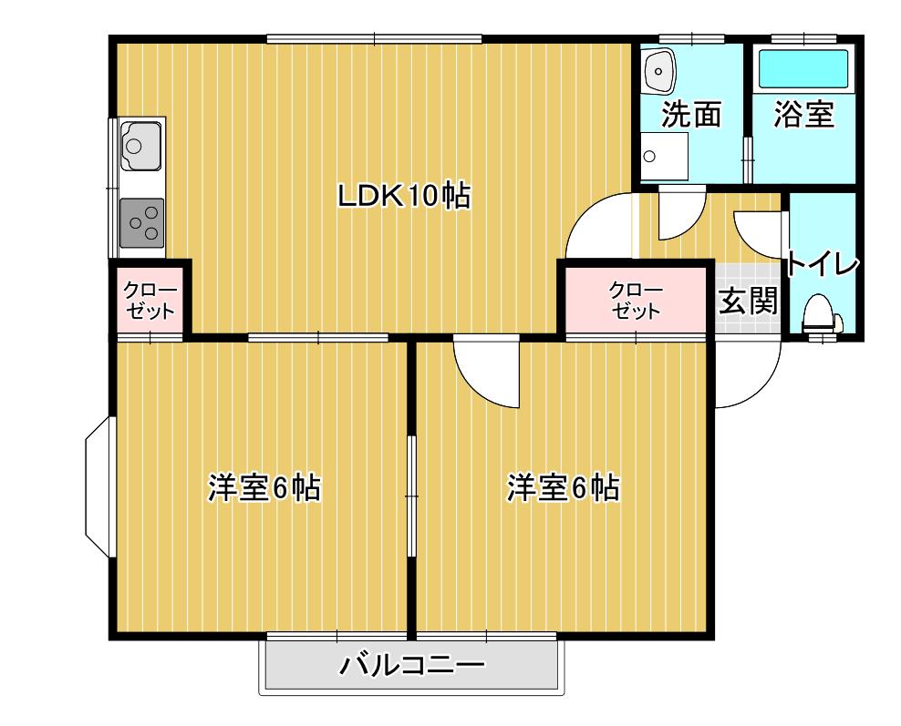 レジデンスNC(2LDK/2階)の間取り写真