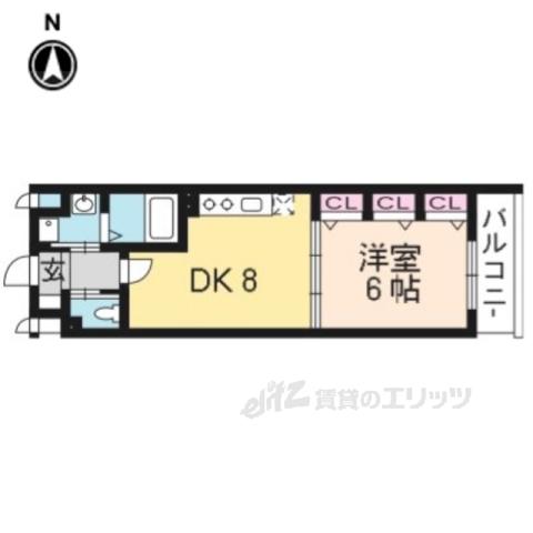 VENLIGE(1DK/3階)の間取り写真