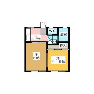 桜井ハイツII(2K/2階)の間取り写真