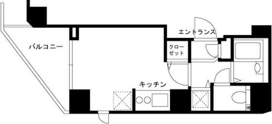 ガラステージ五反田(ワンルーム/7階)の間取り写真