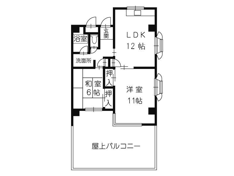 ハイツ白木(2LDK/3階)の間取り写真