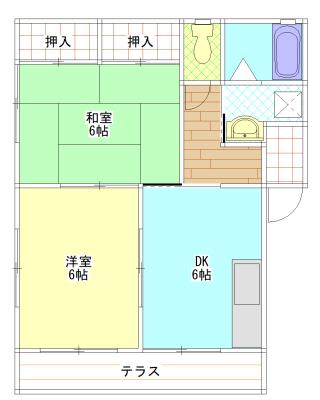 コーポユリ(2DK/1階)の間取り写真