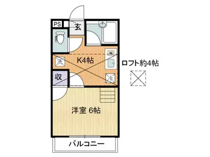 ダイヤパレス(1K/2階)の間取り写真