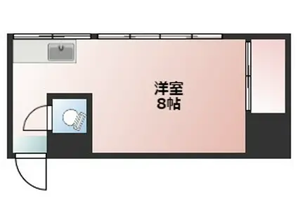 三笠荘(ワンルーム/2階)の間取り写真