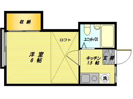 メゾン寿美(1K/2階)の間取り写真