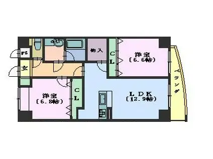 メゾンドエトワール(2LDK/3階)の間取り写真