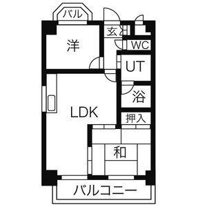 リヴァーサイド植田(2LDK/1階)の間取り写真