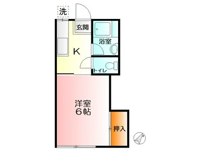 庭司苑壱番館(1K/2階)の間取り写真