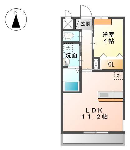 フープ・スター(1LDK/1階)の間取り写真
