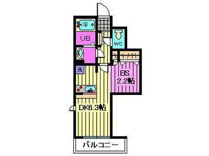 パレ西川口(1DK/2階)の間取り写真