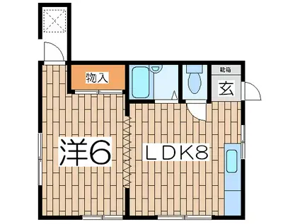 コーポ秋元(1LDK/1階)の間取り写真