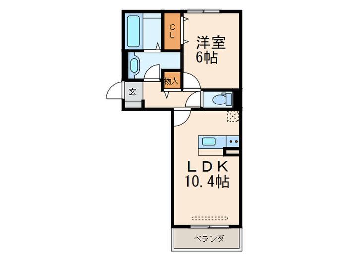 ロイヤルG黒崎(1LDK/3階)の間取り写真