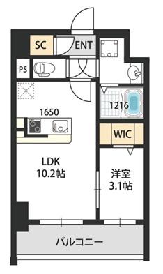 ベルンガーデン林寺(1LDK/5階)の間取り写真