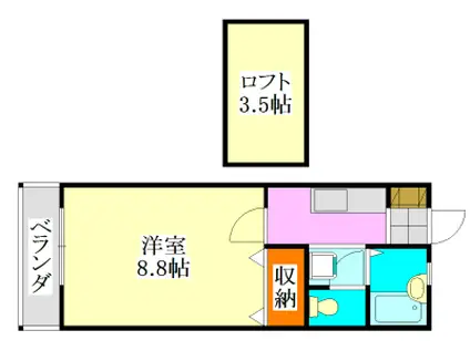 ふじハイツ(1K/2階)の間取り写真