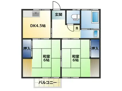 コーポ坂本(2DK/2階)の間取り写真