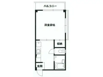 エスポワールさとう(1K/2階)の間取り写真
