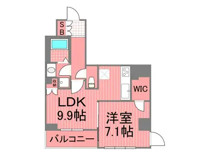 ビエント横濱鶴見(1LDK/11階)の間取り写真