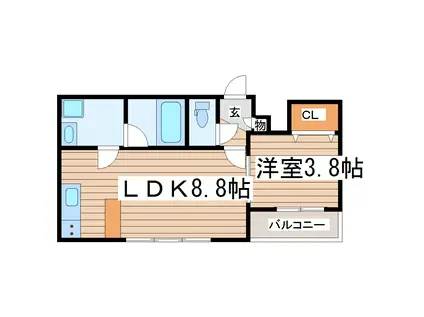 ロ ー ザ ハ イ ム 通 町 東 館(1LDK/1階)の間取り写真