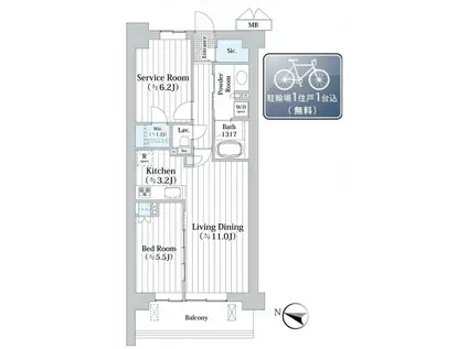 アビティグランデ砧(2LDK/4階)の間取り写真