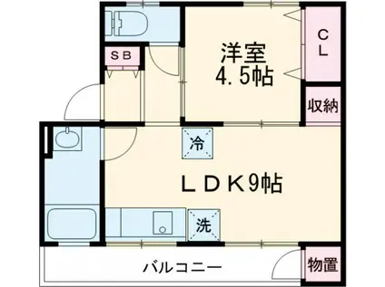 アサヌママンション(1LDK/5階)の間取り写真