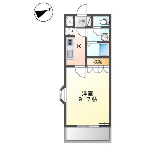 クレシア(1K/2階)の間取り写真