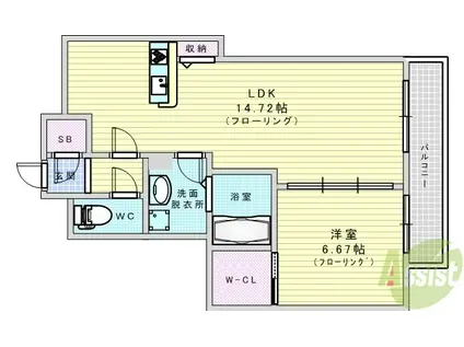 シャーメゾン凛(1LDK/1階)の間取り写真