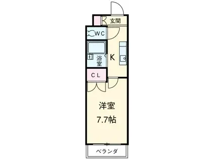 ペールTOKUZO(1K/2階)の間取り写真