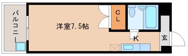 アネックスキューズ(1K/4階)の間取り写真