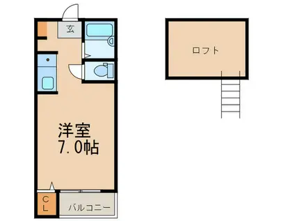 コンフォート博多(ワンルーム/1階)の間取り写真