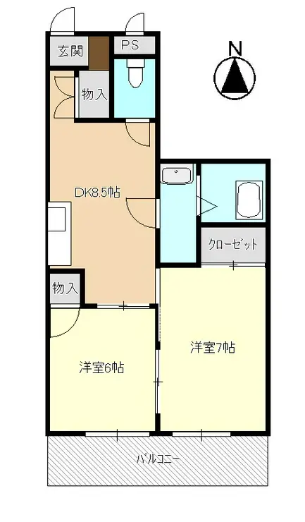 パークサイド茅山 1階階 間取り