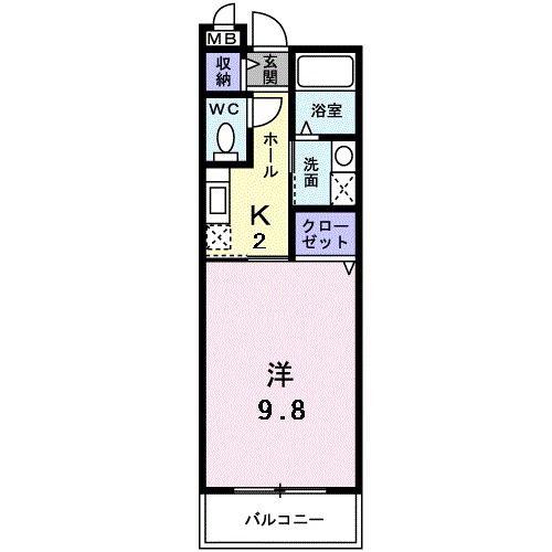 マンションあかやま(1K/1階)の間取り写真