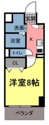 S PLACE BLD(1K/9階)の間取り写真