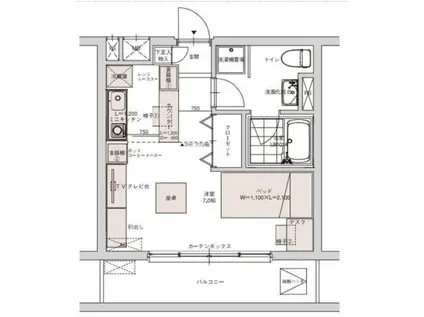 プライム和光レジデンス(ワンルーム/4階)の間取り写真