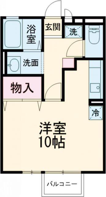 セジュールあやB(ワンルーム/1階)の間取り写真