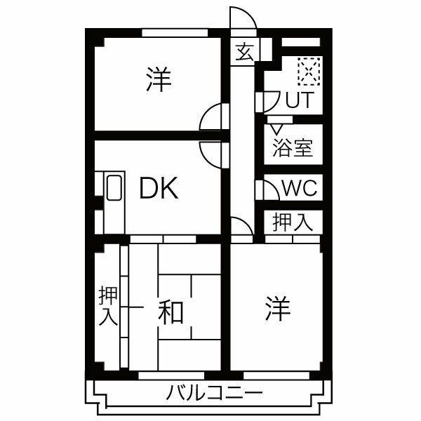 プラチナコート青山(3DK/4階)の間取り写真