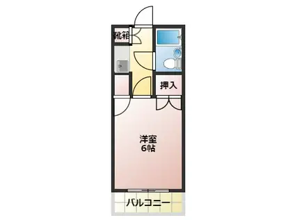 ベルヴィーユ清武(1K/4階)の間取り写真