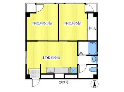 ブリーズ・ド・垂水(2LDK/2階)の間取り写真