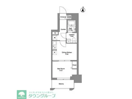 クラリティア綾瀬(1DK/9階)の間取り写真